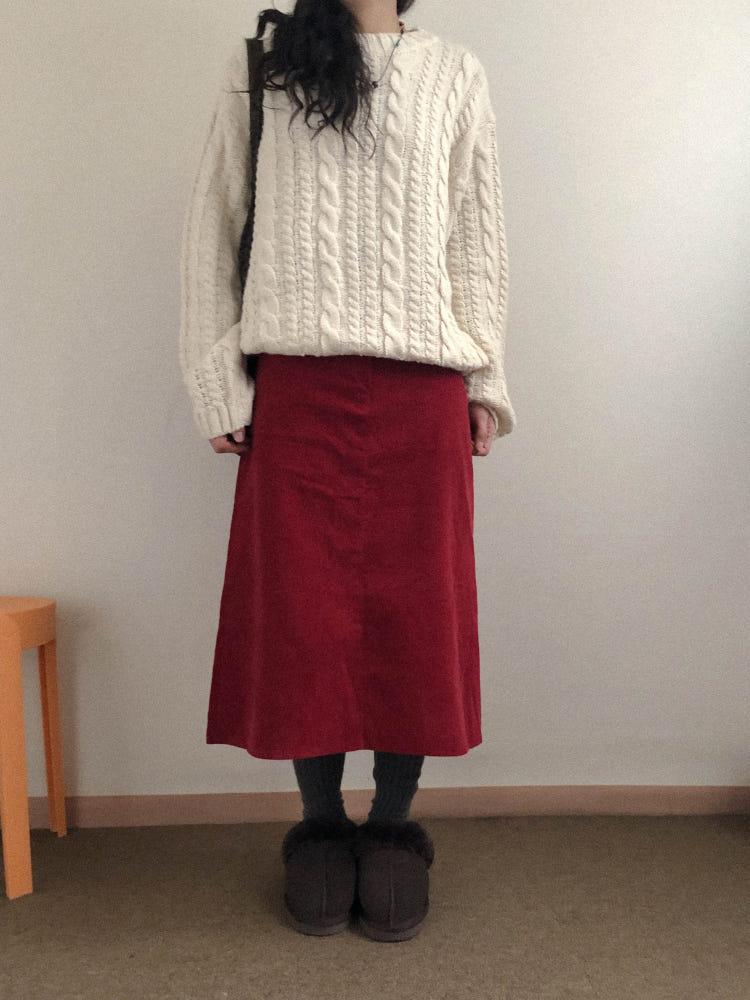 vintage corduroy midi skirt (5c)
