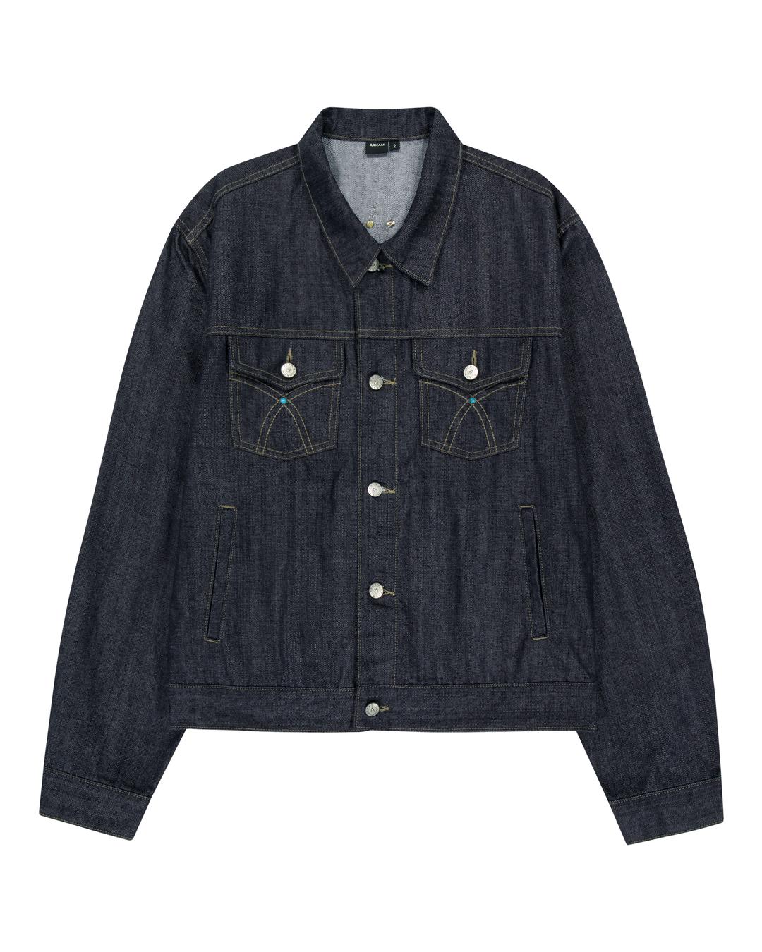 Western Studded Denim Jacket (Dark Blue)