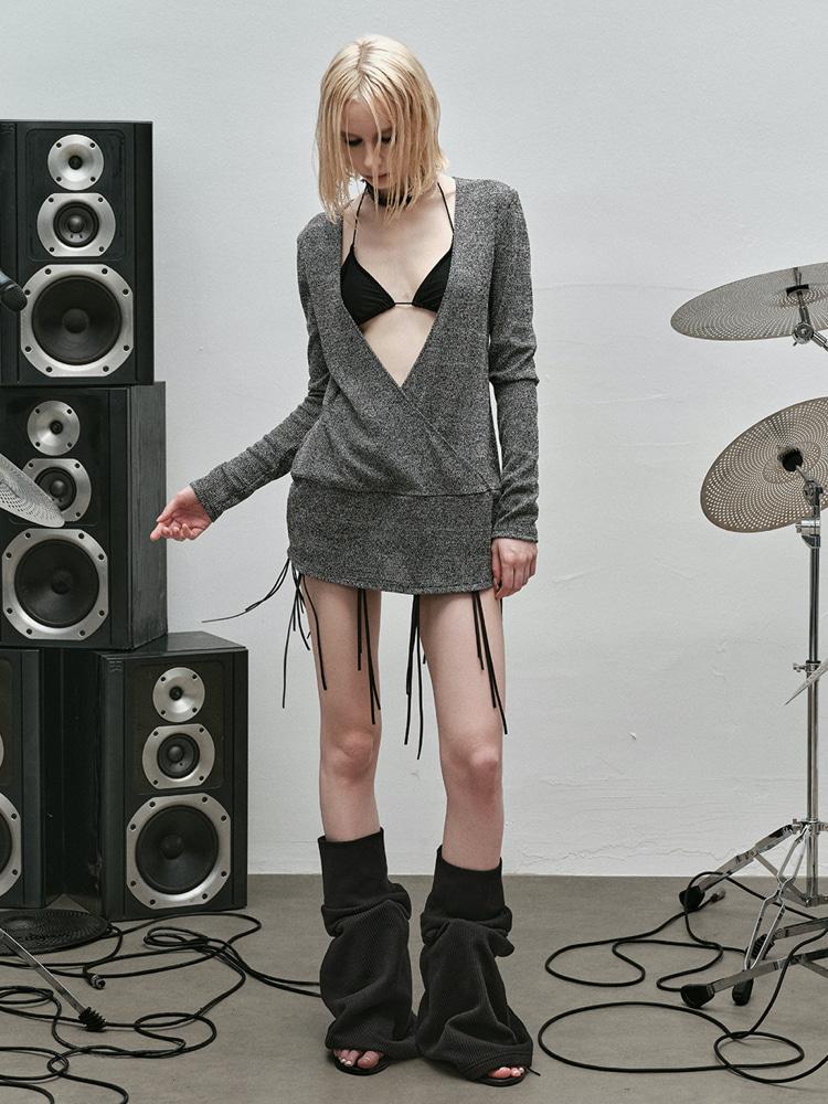 Outmode Tassel V-neck punk dress