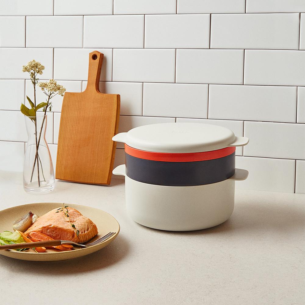 콩콩도시락 조셉조셉 M퀴진 쿠킹세트 4p (구이팬+찜기+쿠킹팟) 전자렌지 용기