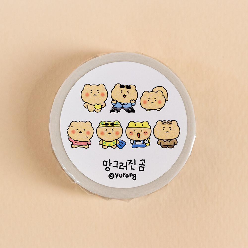 망그러진 일상망곰 마스킹테이프 다꾸 폴꾸 데코 귀여운 캐릭터 종이테이프