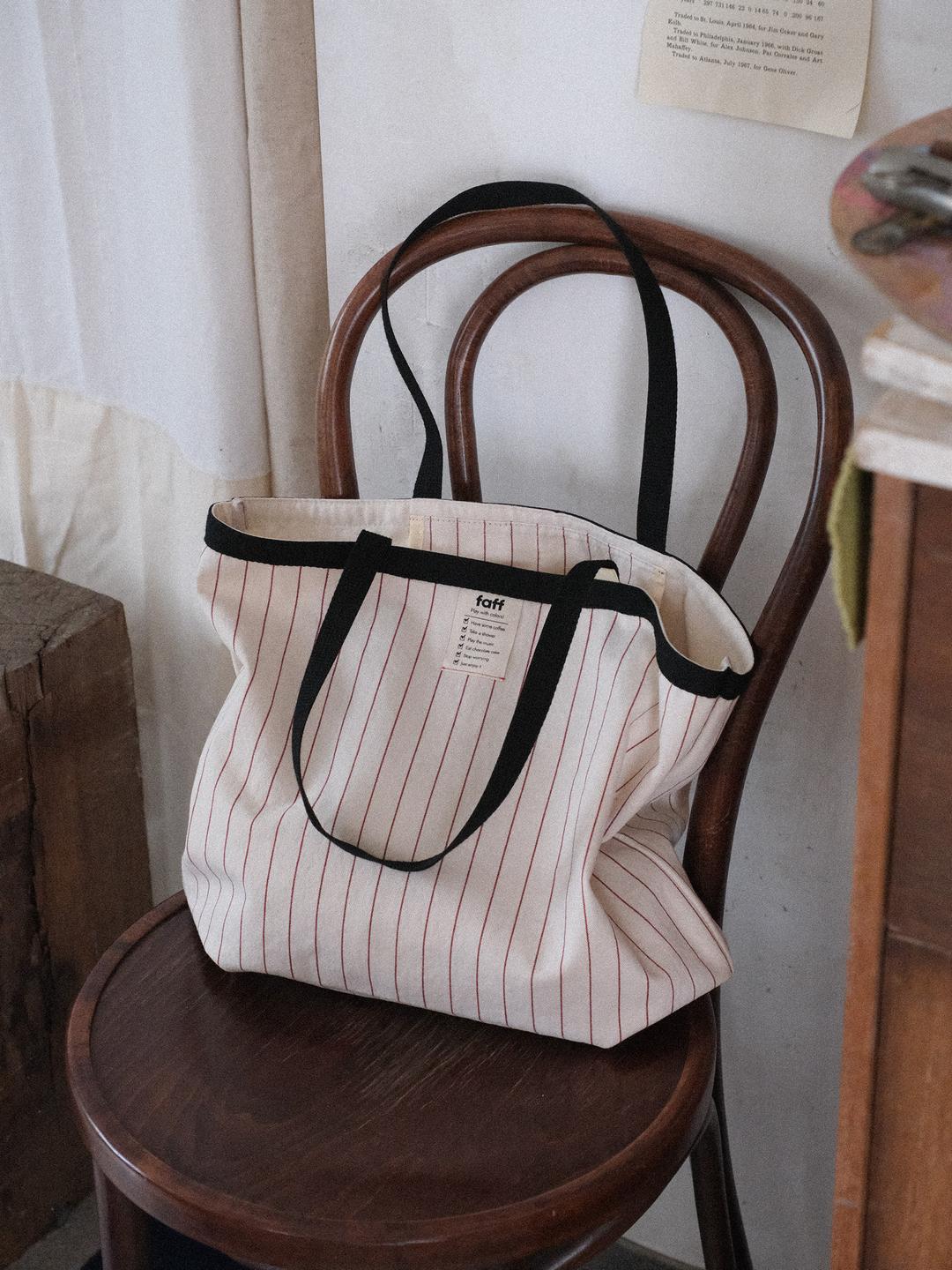 Pinstripe Shopper bag Cherry