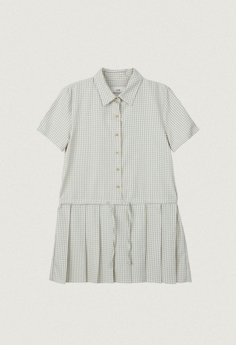 Bunny check dress_Beige(O25-OPS02)