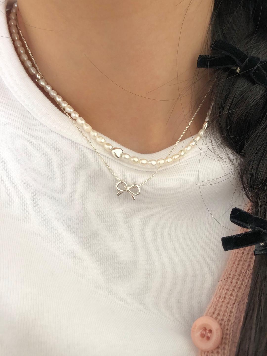 [925 silver] 비비안 담수 진주 목걸이