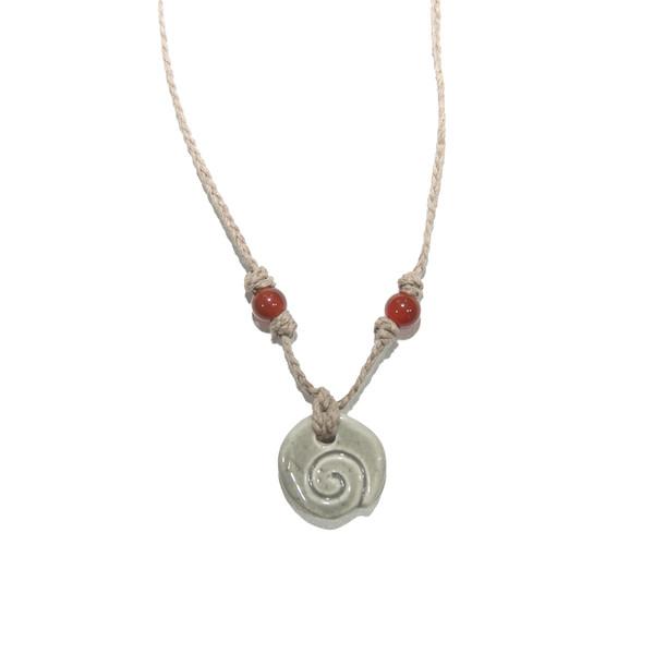 SPIRAL LOGO  CERAMIC NECKLACE ( GRAY )