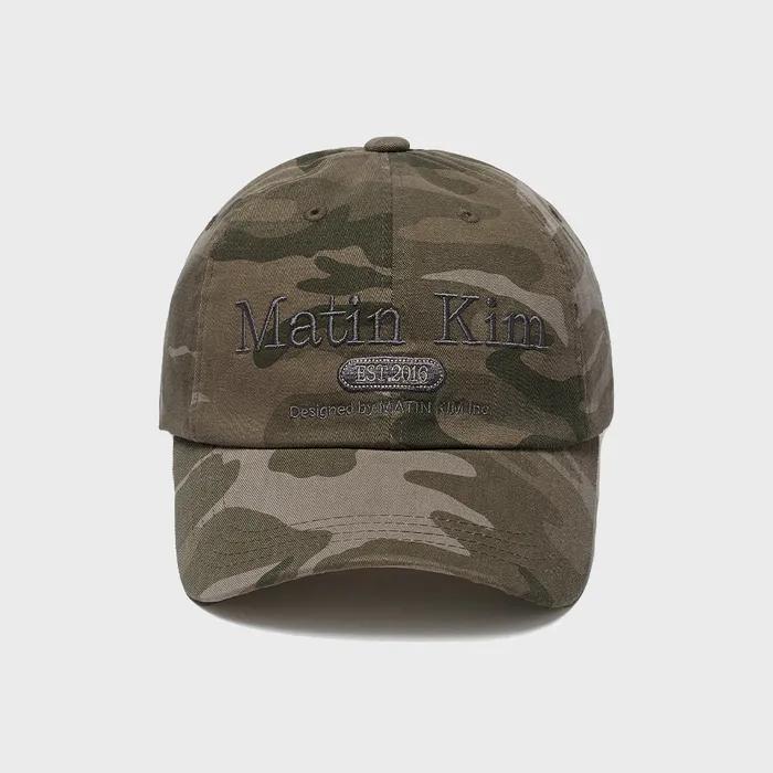 CAMOUFLAGE LOGO BALL CAP IN KHAKI