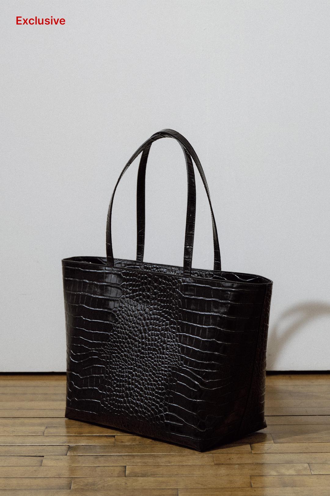 [EXCLUSIVE] OVERDUE CROCO SHOULDER BAG_BLACK