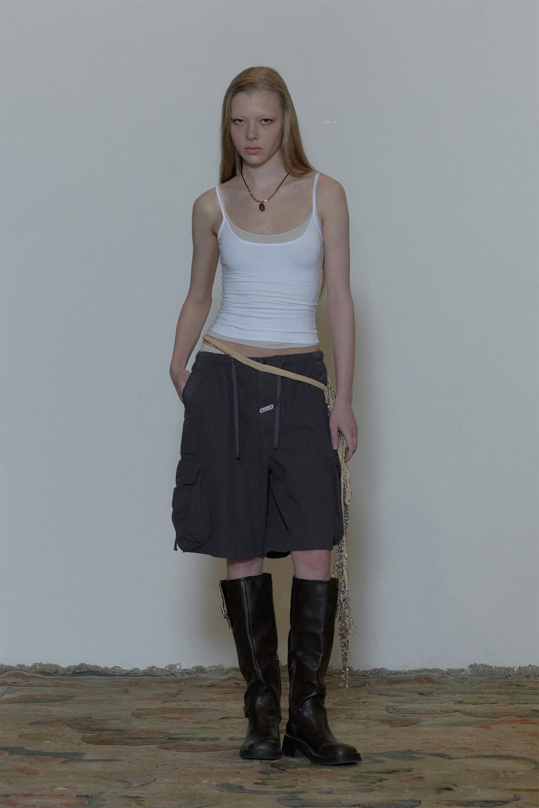 Twill Cargo Half Pants Navy