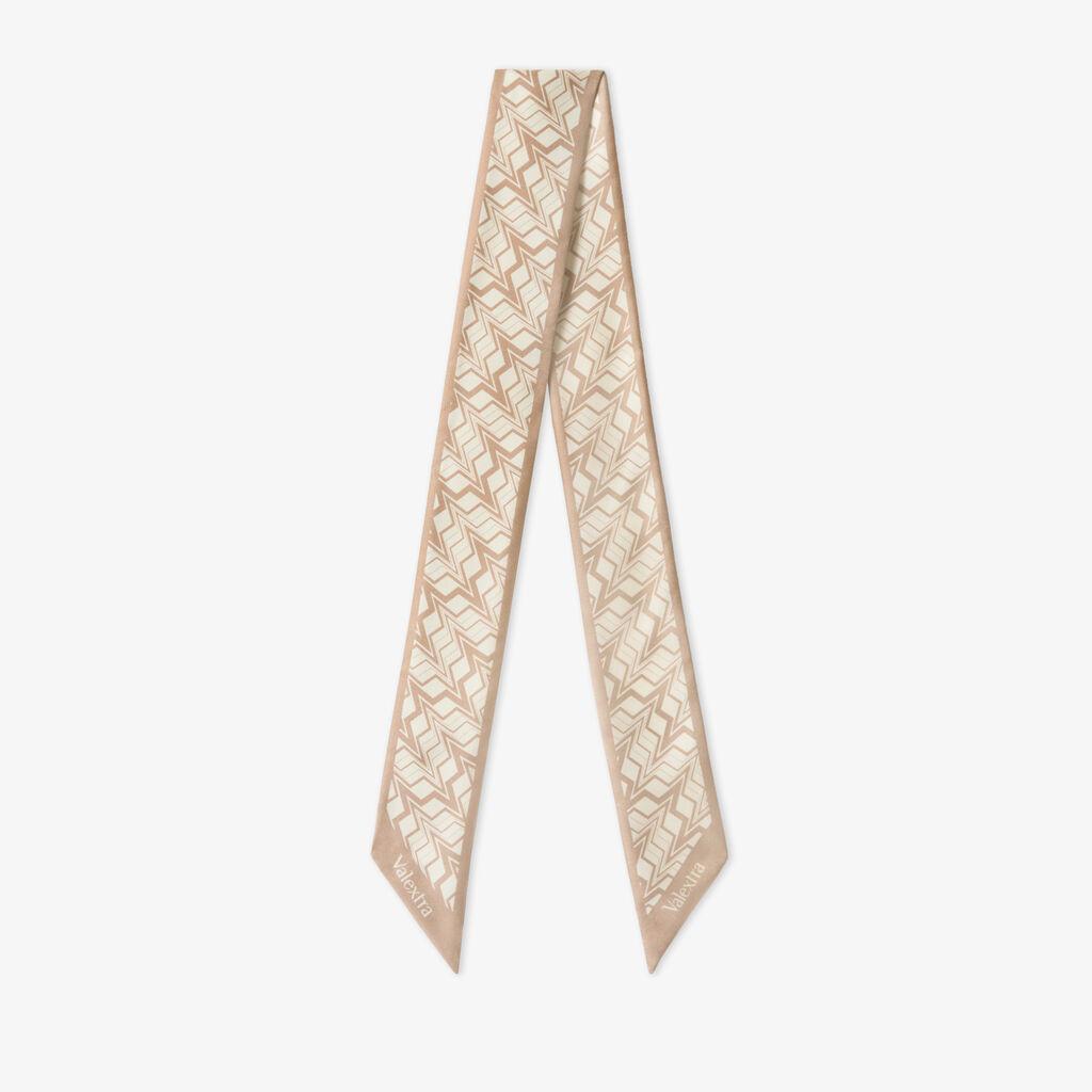 Silk Band Abstract - Cashmere Beige/Pergamena White