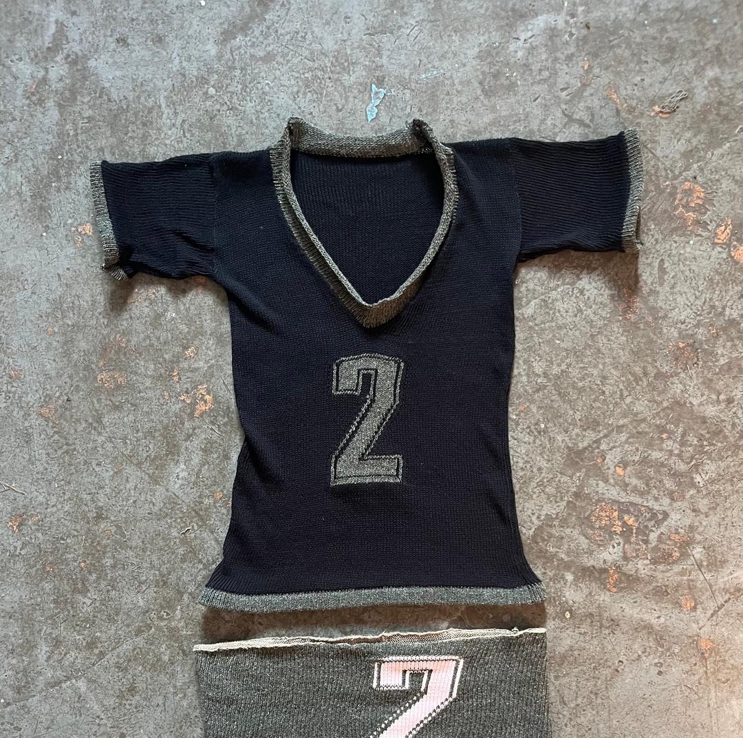 Custom knit football T-shirt - XS / 1