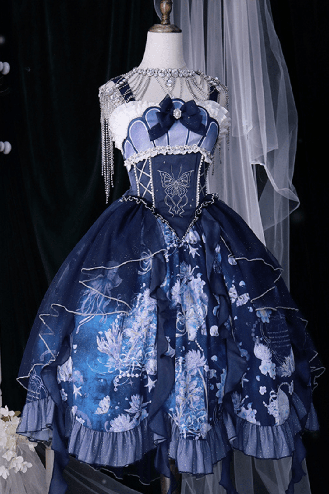 ストラップエレガントチェリーラブロリータJSK＋リストスリーブ＋ネックレス