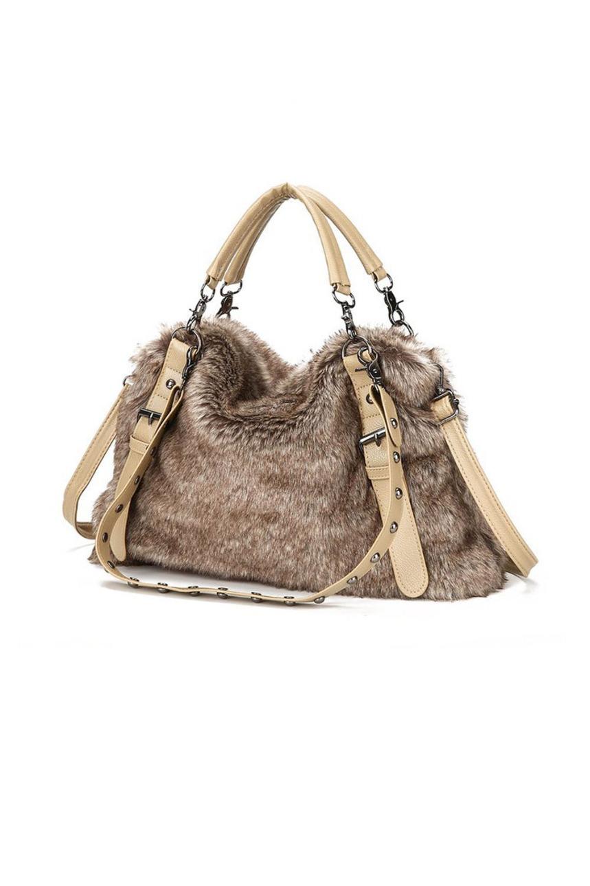 michelin fur shoulder bag