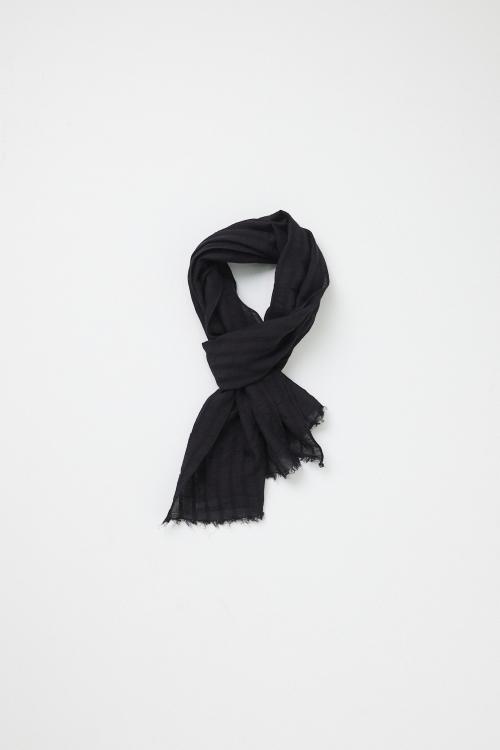 Jacquard Stripe Scarf Black