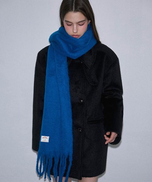 Wide Long Muffler [Cobalt Blue]