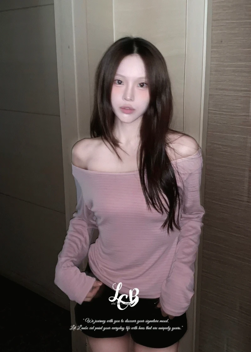 [ SNS 셀피템 💗 ] 모네 스트라이프 유넥 긴팔 T