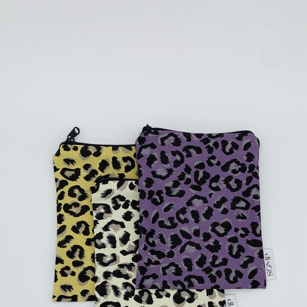 Leopard 4 zipper pouch