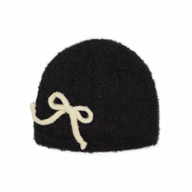 [SSESEB] Ribbon Lettering Beanie - Black