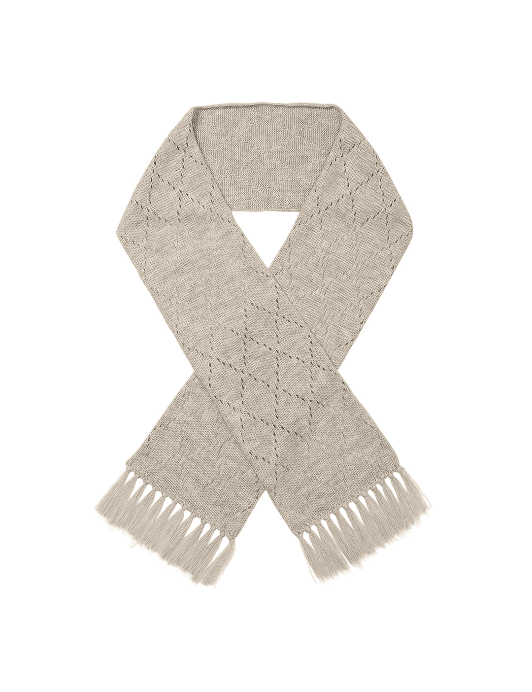 Alpaca Crochet Muffler Oatmeal