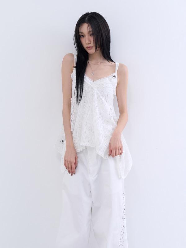 로웨어 bohemian tassel lace blouse