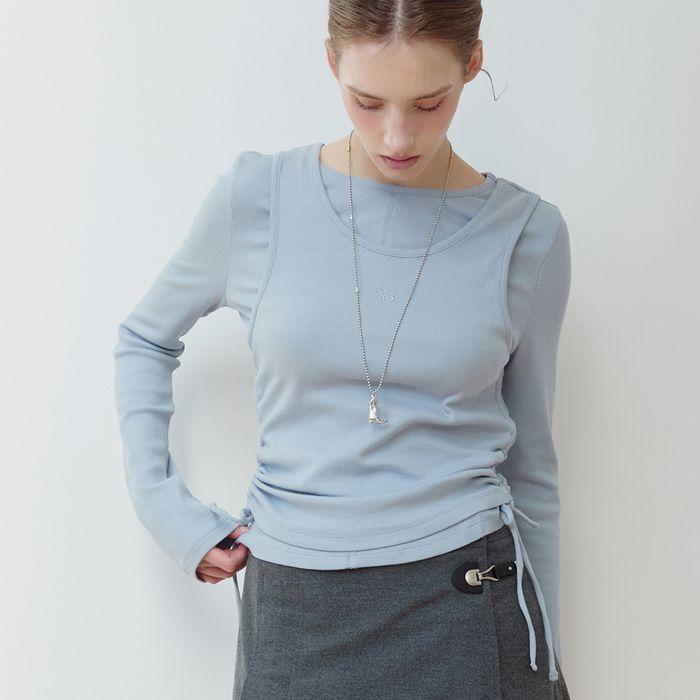 RIBBED DETAIL TOP & SLEEVELESS SET LBL