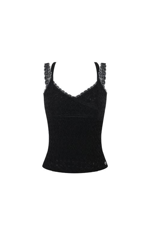 VERA LACE TOP black