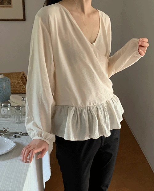 shine wrap blouse / 2color