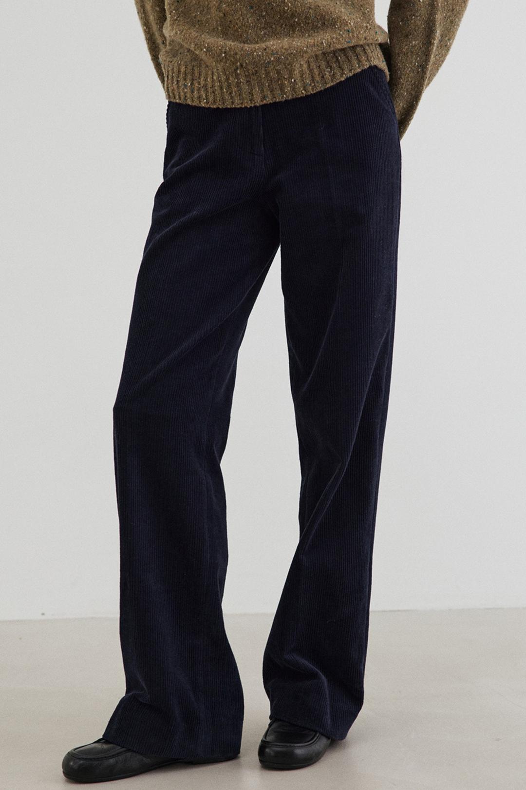 classic straight corduroy pants (midnight navy)