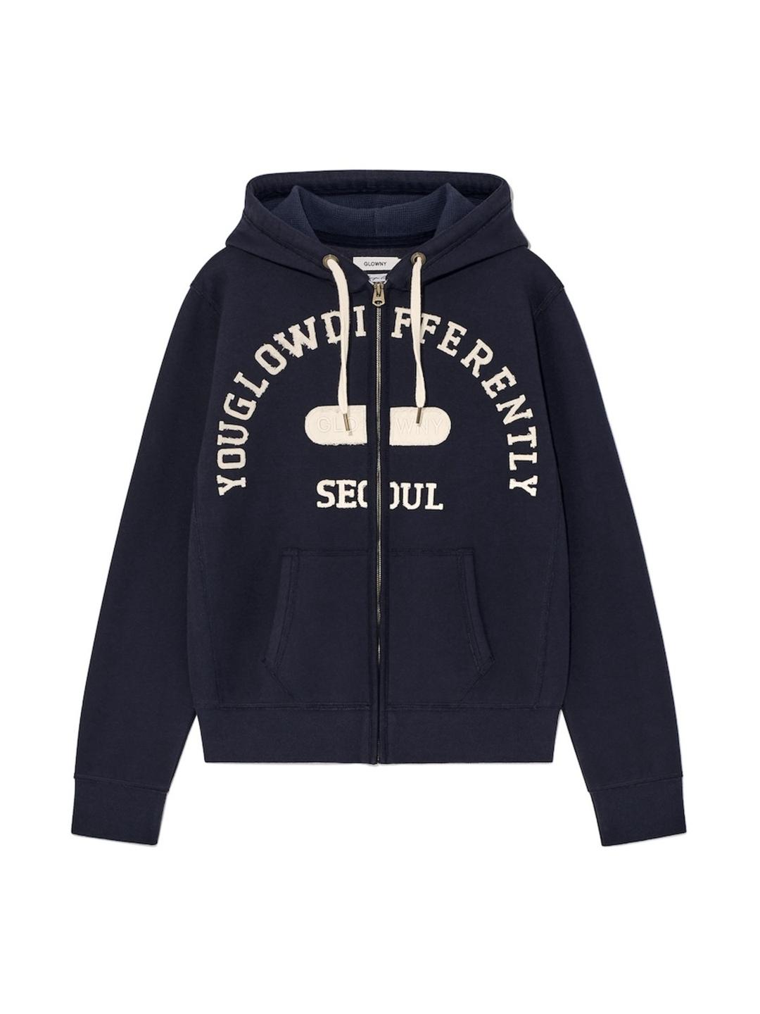BOYFRIEND BOXY ZIP UP (NAVY)