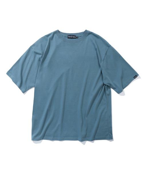 PASTEL ESSENTIAL COLOR SILKET COTTON T-SHIRTS_BLUE GREY