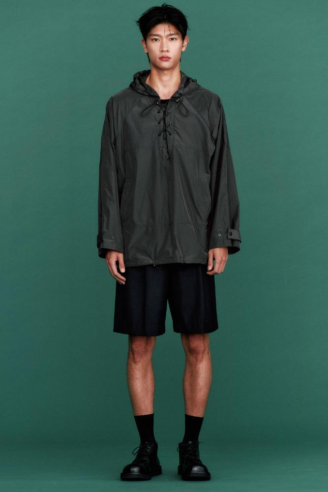 Gaia Lace-Up Hooded Anorak brown