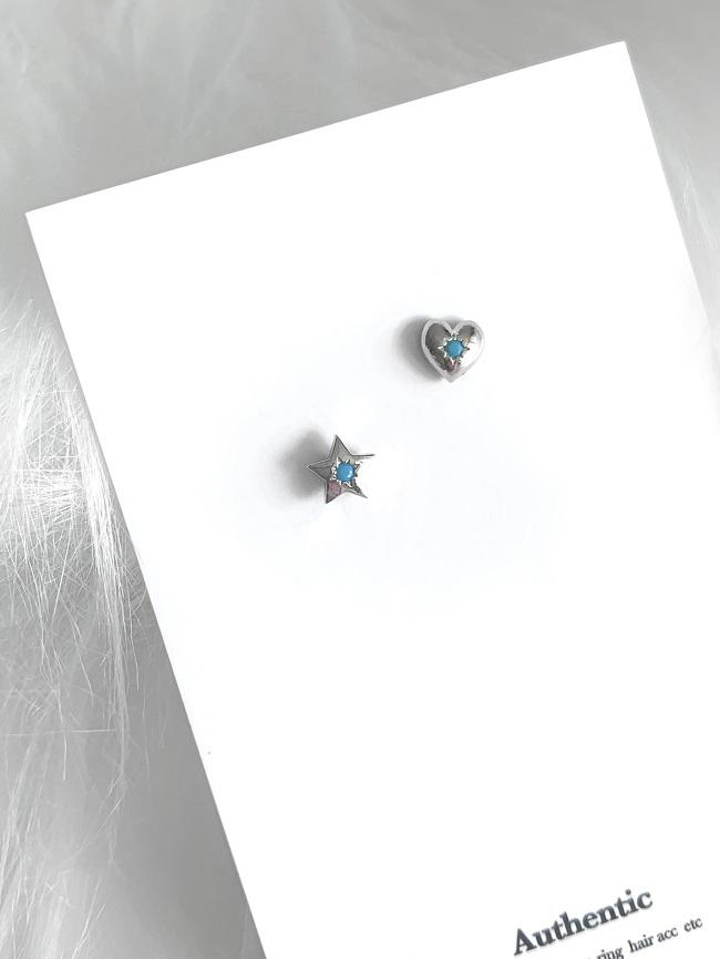 blue point piercing 하트피어싱 별피어싱