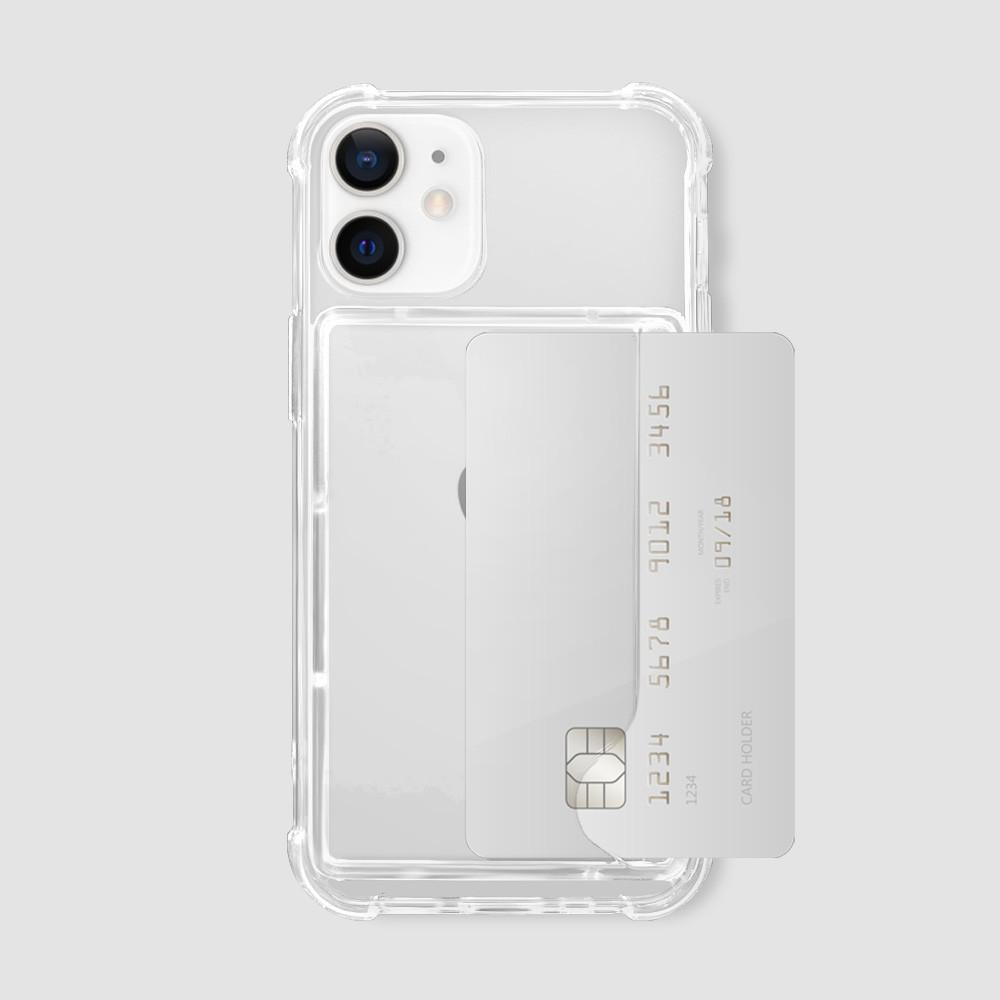 아이폰12미니 카드케이스 투명 범퍼 실리콘 슈퍼탱크