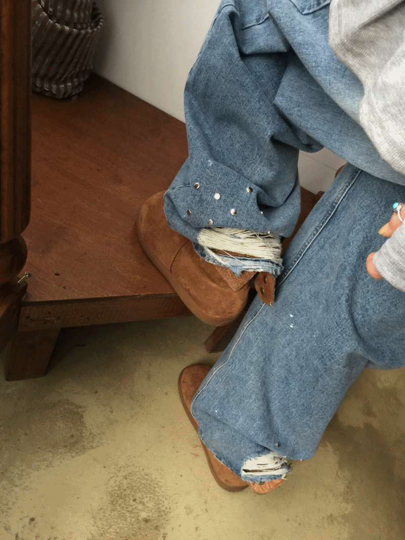 아쿠아 스터드 데님pt