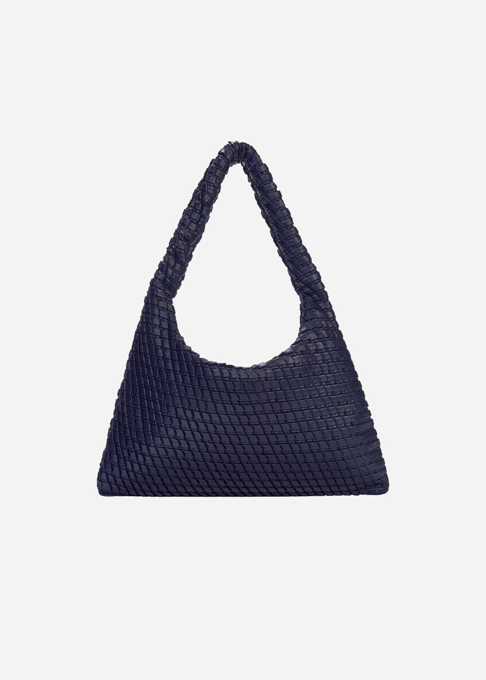 Textured Hobo Bag Navy Blue