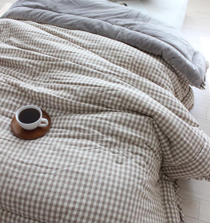 체크 먼지없는 겨울이불 극세사이불
