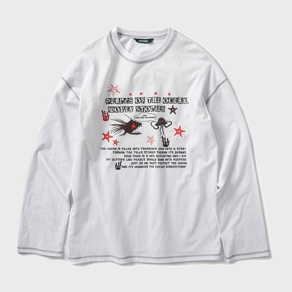 오션 라이프 긴팔티 - 화이트