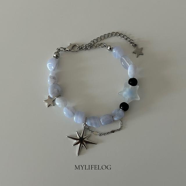 blue beads star bracelet