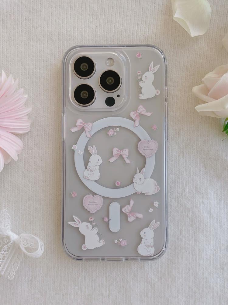 몽글토끼 맥세이프 젤하드 케이스 아이폰 15 pro