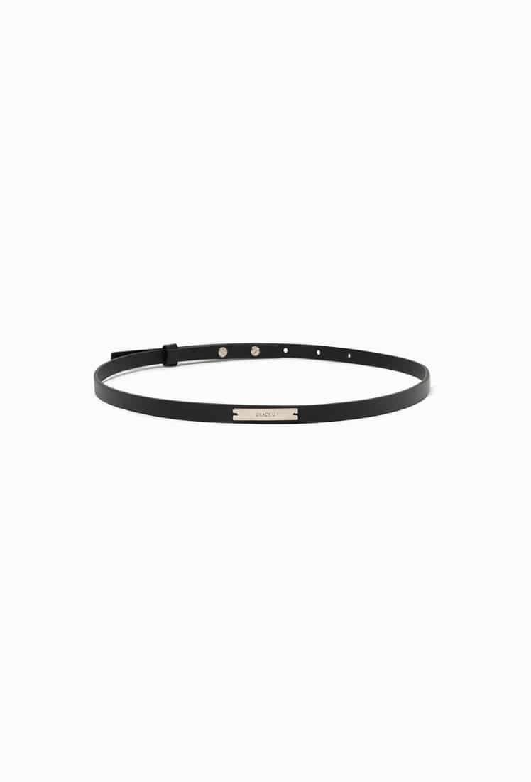Grace Slim Leather Belt (Black)