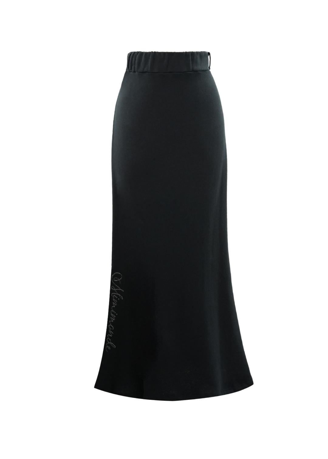 Studded maxi skirt(Black)