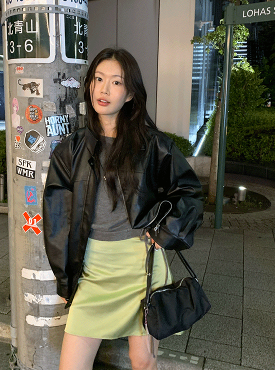 언더비 헤리즈 새틴 미니 스커트 (2 color)