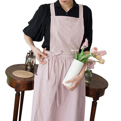 잇츠온 코튼 파스텔 원피스 앞치마, 핑크, 1개 - 앞치마 | 쿠팡