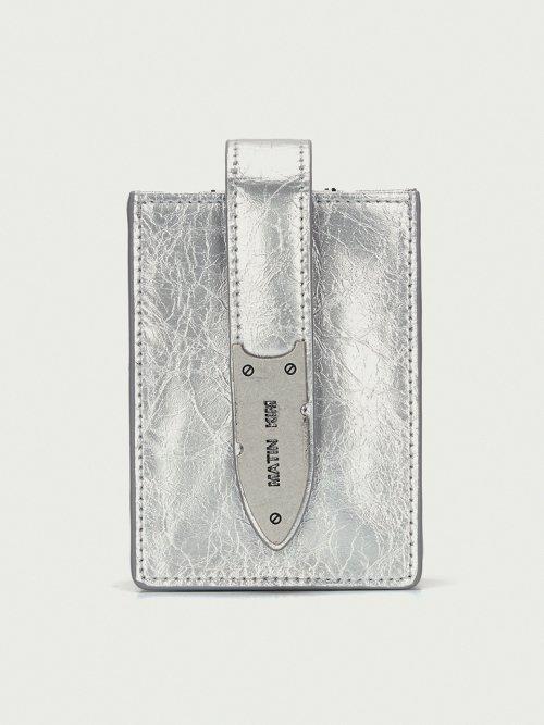 ACCORDION NECKLACE WALLET IN SILVER