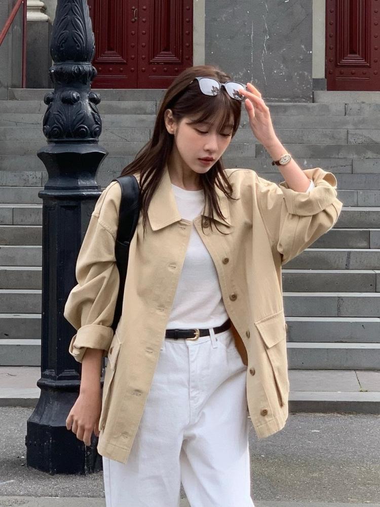 vergamot 베르가못 칼린 워싱 오버핏 하프 자켓 3color