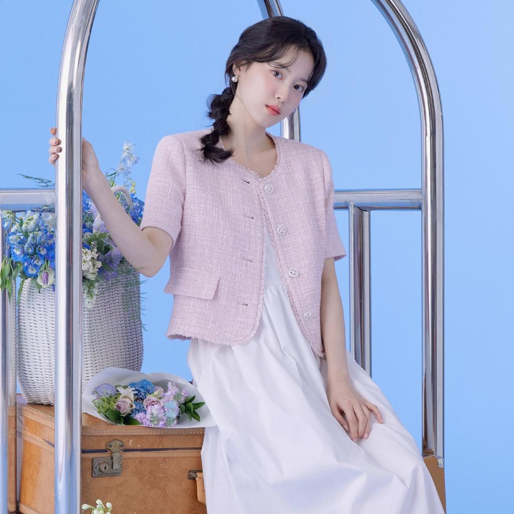 [단 하루 신상10%][정소민 착용] 라운드 트위드 자켓(3colors)_RMJKE25R99