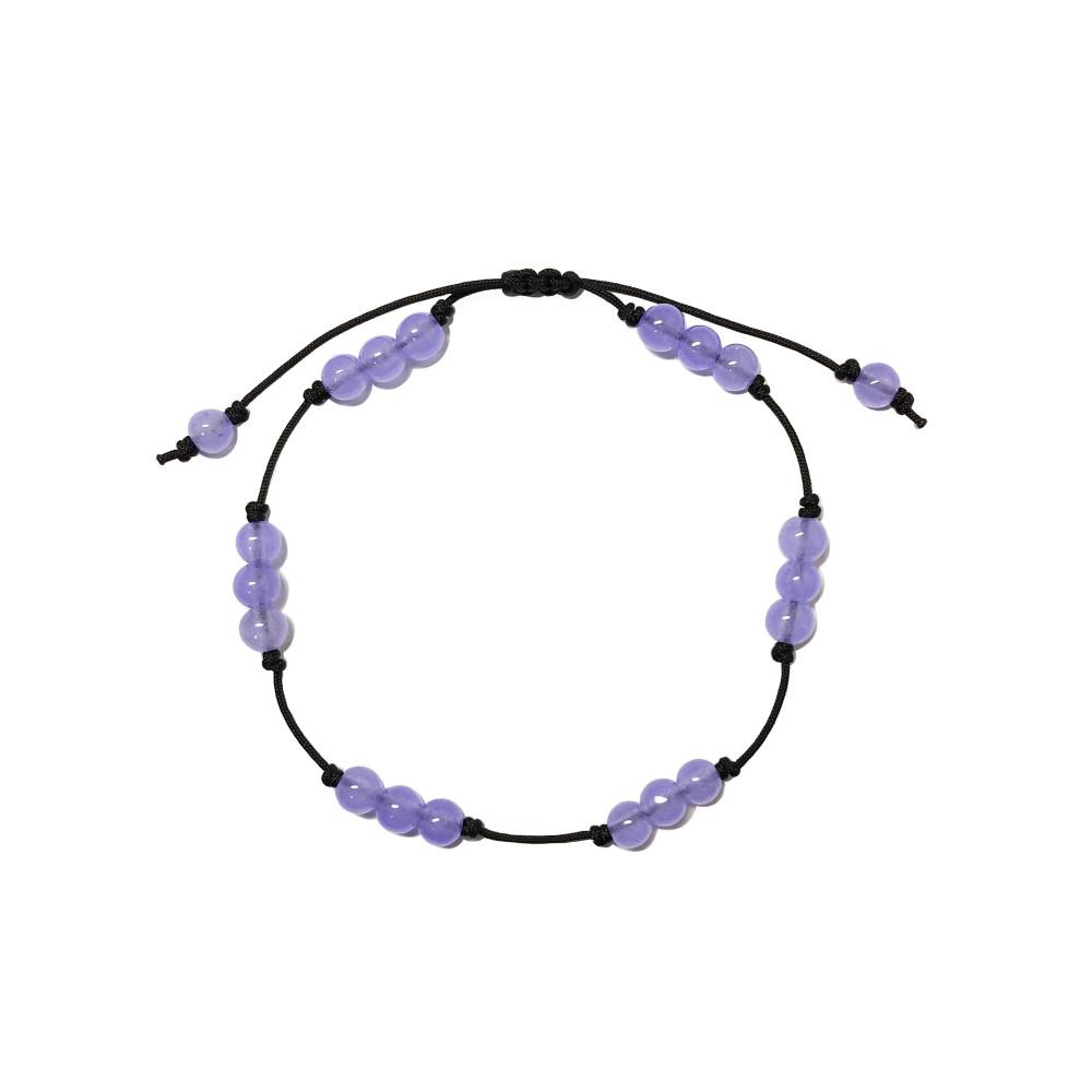 보라색 돌 원석 매듭 팔찌