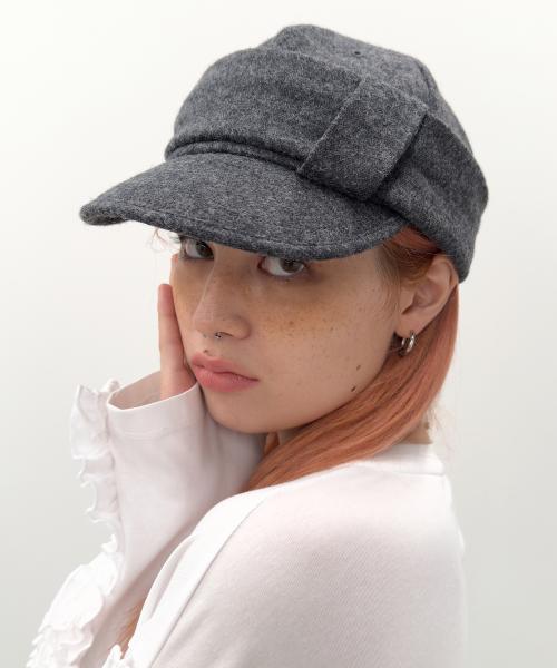Wool Belted Cap [Charcoal]