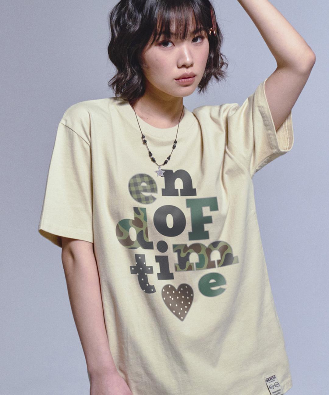 [UNISEX]카모 END OF TIME 반팔티_4color