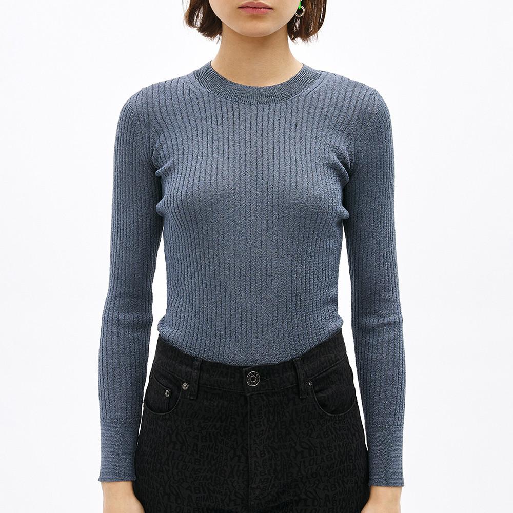 [LIVE 특가]빔바이롤라 그레이 메탈릭 슬림 니트 B216AWK081GRB