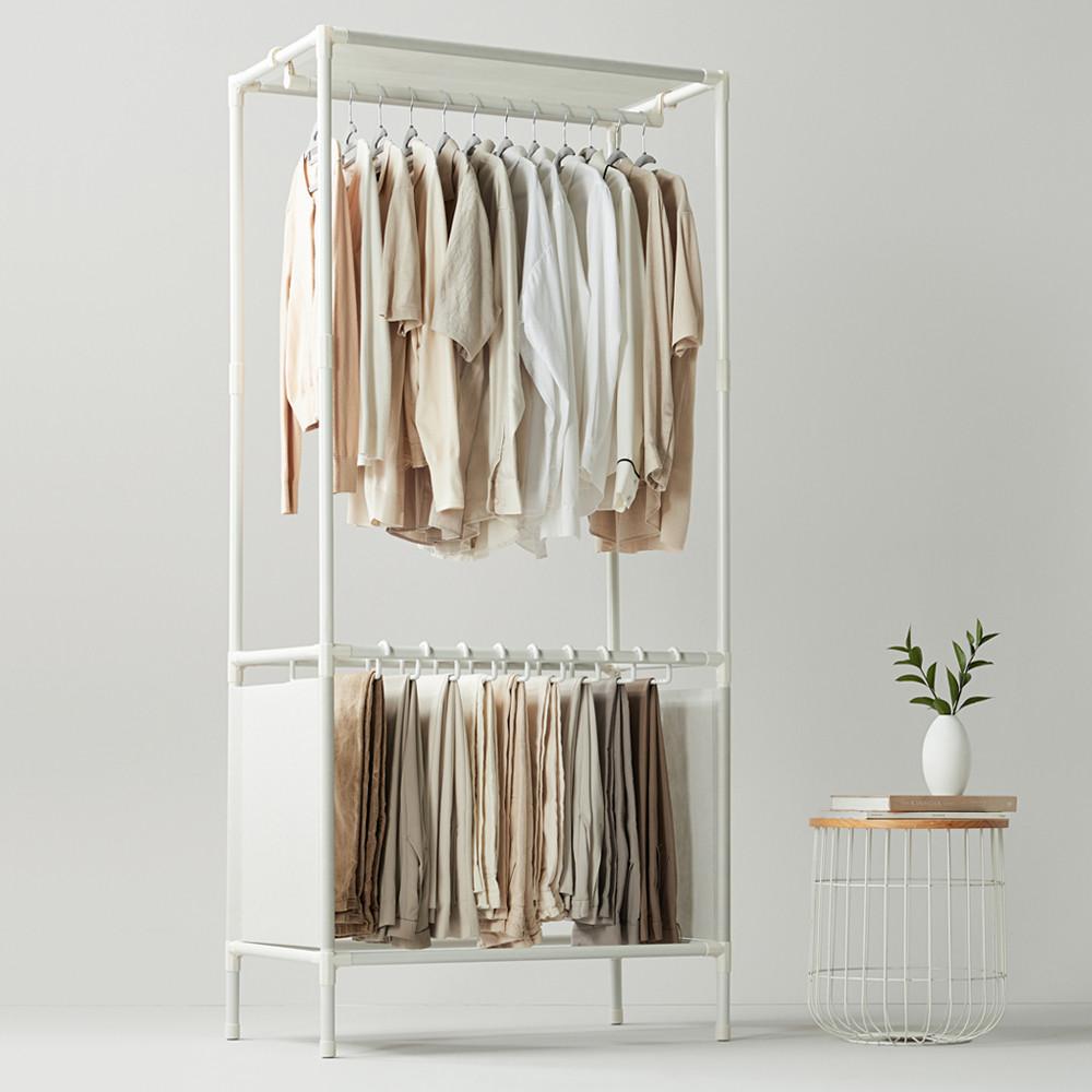 철제 무볼트 드레스룸 조립식 시스템 선반 행거 싱글바지걸이행거+고무망치